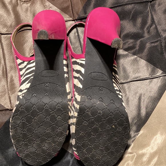 Candie’s zebra print heels Black white and pink size 10 - Picture 7 of 9